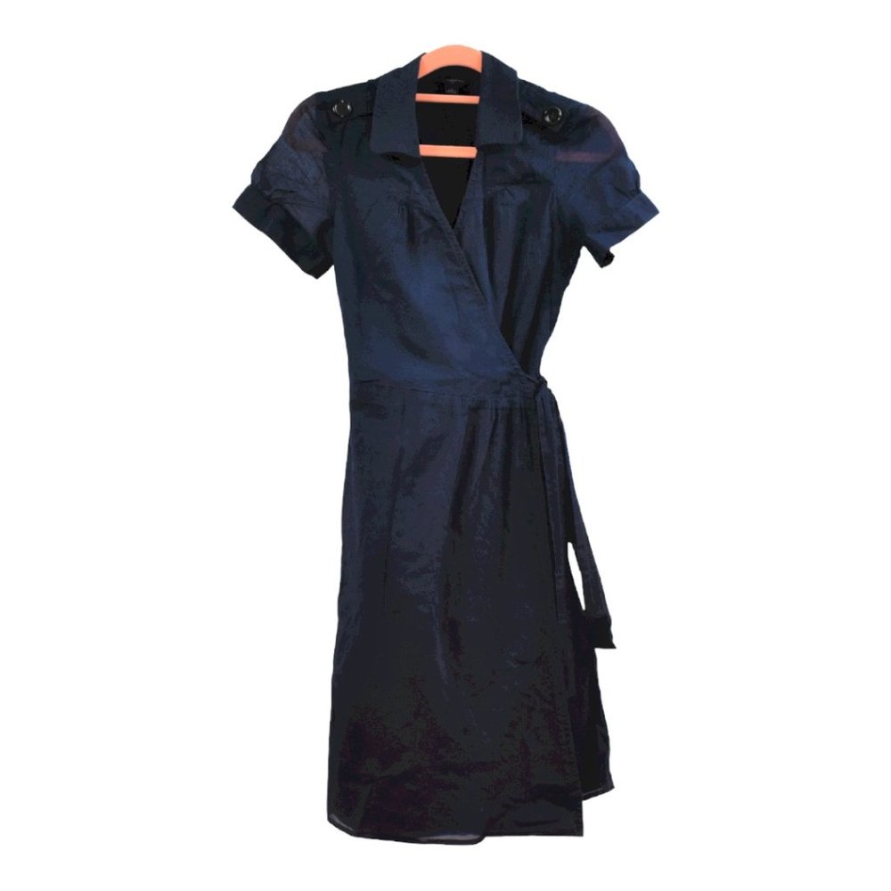 Banana Republic Woman's Navy Wrap Dress Size 2 Extra Small